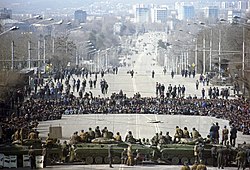 1990 Dushanbe riots RIAN archive 699865 Dushanbe riots, February 1990.jpg