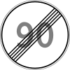 End of speed limit (90 km/h)