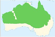 Red-browed pardalote (Pardalotus rubricatus) distribution map (green area) Red-browed pardalote (Pardalotus rubricatus) Distibution map.jpg