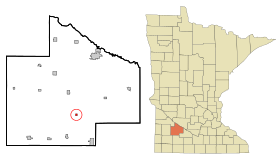 Redwood County Minnesota Incorporated and Unincorporated areas Wanda Highlighted.svg