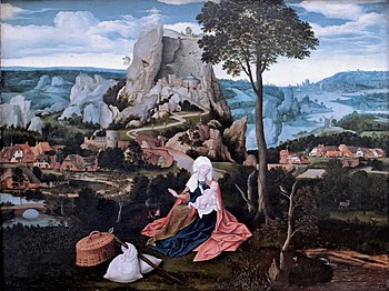 Repos pendant la fuite en Égypte - Joachim Patinier.jpg