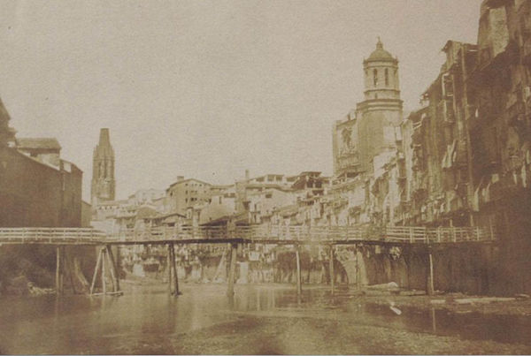 Onyar river in Girona, c. 1852