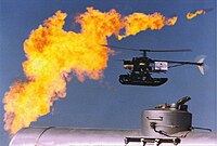 Third mission Southern Polytechnic State University helicopter-based aerial robot flying near fire hazard SPSU IARCMachine.jpg