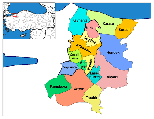 Districten van Sakarya