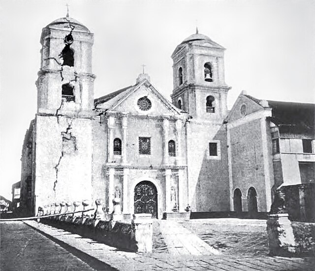 San Agustin Church after the 1880 earthquake