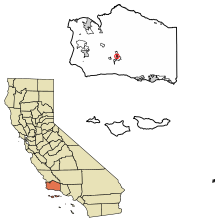 Santa Barbara County California Incorporated og Unincorporated områder Ballard fremhævet 0603694.svg