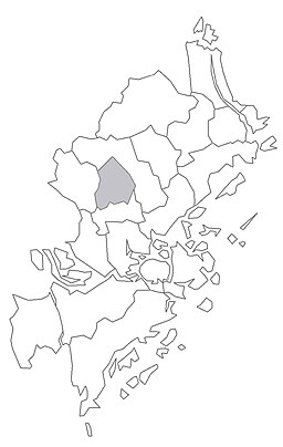 Seminghundra härads läge i Uppland.