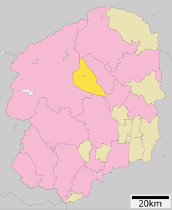 Shioya okulunun Tochigi Prefecture şehrindeki konumu