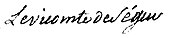 signature de Joseph-Marie de Ségur-Cabanac