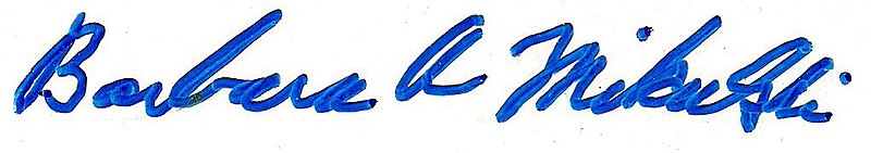 Fichier:Signature of Barbara Mikulski.jpg