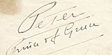 Firma de Pedro de Grecia