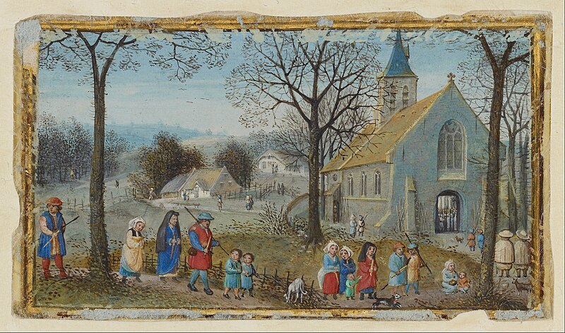 File:Simon Bening - Villagers on Their Way to Church - Google Art Project.jpg