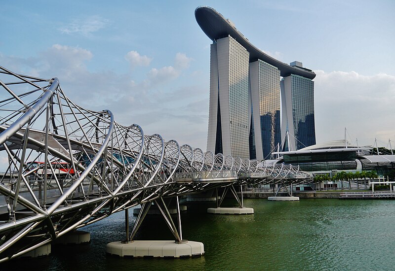 File:Singapore Helix Bridge & Marina Bay Sands 3.jpg