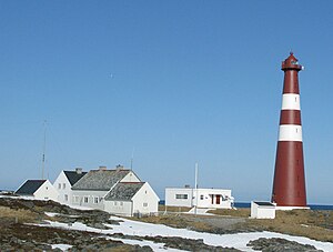 Leuchtturm Slettnes fyr nördlich von Gamvik