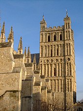 The South Tower where the 12 bells hang South tower, Exeter Cathedral - geograph.org.uk - 299012.jpg