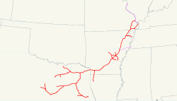 Mapa do sistema ferroviário de St. Louis Southwestern (1918) .svg