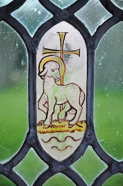 File:Stained glass window, Wyre Piddle church - geograph.org.uk - 3376136.jpg