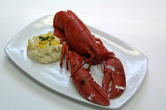 A cooked lobster