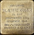 Stolperstein für Albert Kramer (Vogelsanger Straße 1)