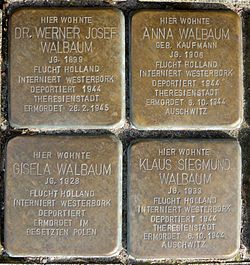 Stolpersteine ​​Aachen, laying point Krefelder Straße 16 (1) .jpg