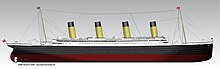Representación del perfil derecho del Titanic.