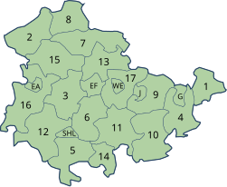 Districten van Thüringen