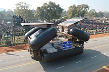 The Amphibious floating bridge & Ferry System gliding down the Rajpath during the Republic Day Parade - 2006, in New Delhi on January 26, 2006.jpg