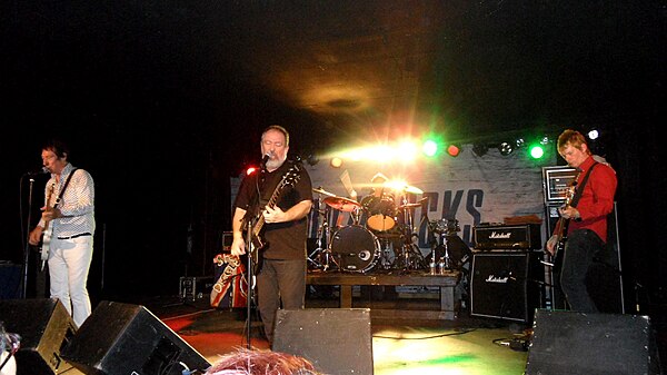 Buzzcocks in 2014 From left: Steve Diggle, Pete Shelley, Danny Farrant (on drums), Chris Remington