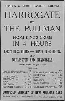 Advert for the Harrogate Pullman from the Illustrated London News 14 July 1923 The Harrogate Pullman.jpg