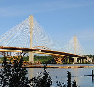 <span class="mw-page-title-main">Port Mann Bridge</span> Bridge over the Fraser River in Metro Vancouver, British Columbia; opened in 2012