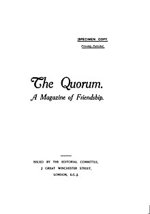 Frontpage "The Quorum" 1/1920 The Quorum 1920.jpg