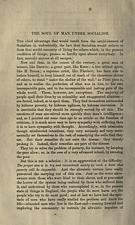 <span class="mw-page-title-main">The Soul of Man Under Socialism</span> 1891 essay by Oscar Wilde