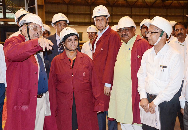 File:The Union Minister for Steel, Shri Chaudhary Birender Singh along with the Union Minister for Tribal Affairs, Shri Jual Oram visiting the state-of-the-art New Plate Mill of Rourkela Steel Plant, in Rourkela, Odisha.JPG