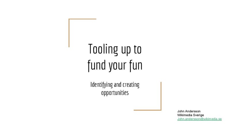 File:Tooling up to fund your fun, 5 min presentation at Wikimedia Conference 2016.pdf