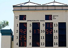 Tote Board at Hollywood Park, California Tote Board, Hollywood Park, Century, Inglewood, CA, US.jpg