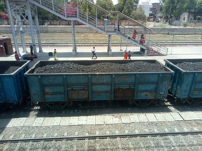 File:Transportation of coal by railway in India.jpg