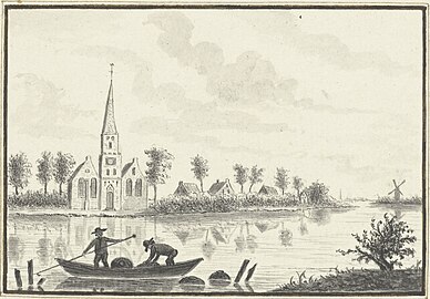 Dorpsgezicht, P. van der Laan, ca. 1700 - 1800