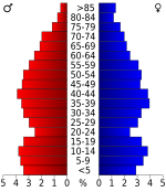 Age pyramid Perry County USA Perry County, Arkansas age pyramid.svg