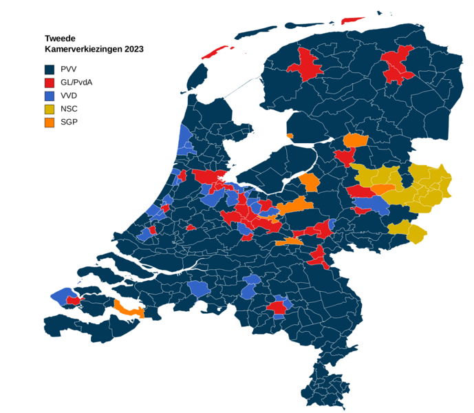 File:Uitslag Tweede Kamerverkiezingen 2023 per gemeente.png