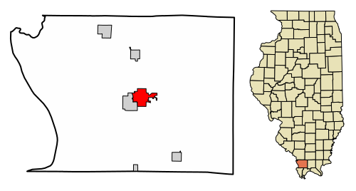 Location of Anna in Union County, Illinois