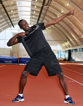 Sprinting legend Usain Bolt pictured in Brunel...