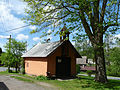 Čeština: Hasičská zbrojnice se zvoničkou ve vsi Utín (část města Přibyslav), okres Havlíčkův Brod, kraj Vysočina. English: Fire station with a bell tower in the village of Utín, prat of the town of Přibyslav, Havlíčkův Brod District, Vysočina Region, Czech Republic.