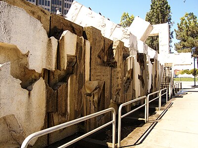 Rear wall, with stair access to overlook (2010)