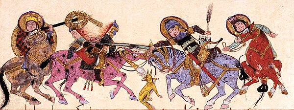 Battle scene, in Varka and Golshah, mid-13th century Seljuk Anatolia.