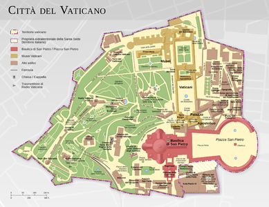 Map of the Vatican City – Italian