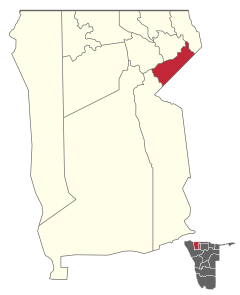 Map of Elim (constituency) in Namibia