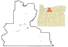 Lokaasje fan Maupin yn Wasco County en Oregon