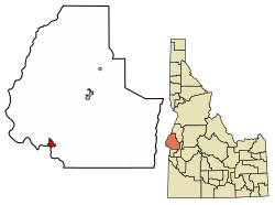 Location of Weiser in Washington County, Idaho.