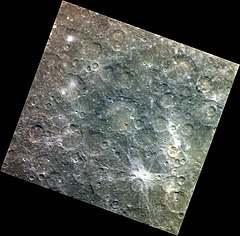 Exaggerated color MESSENGER image with Dowland in lower right Wen Tianxiang crater region MESSENGER WAC IGF to RGB.jpg