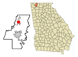 Location in Whitfield County and the state of جورجیا